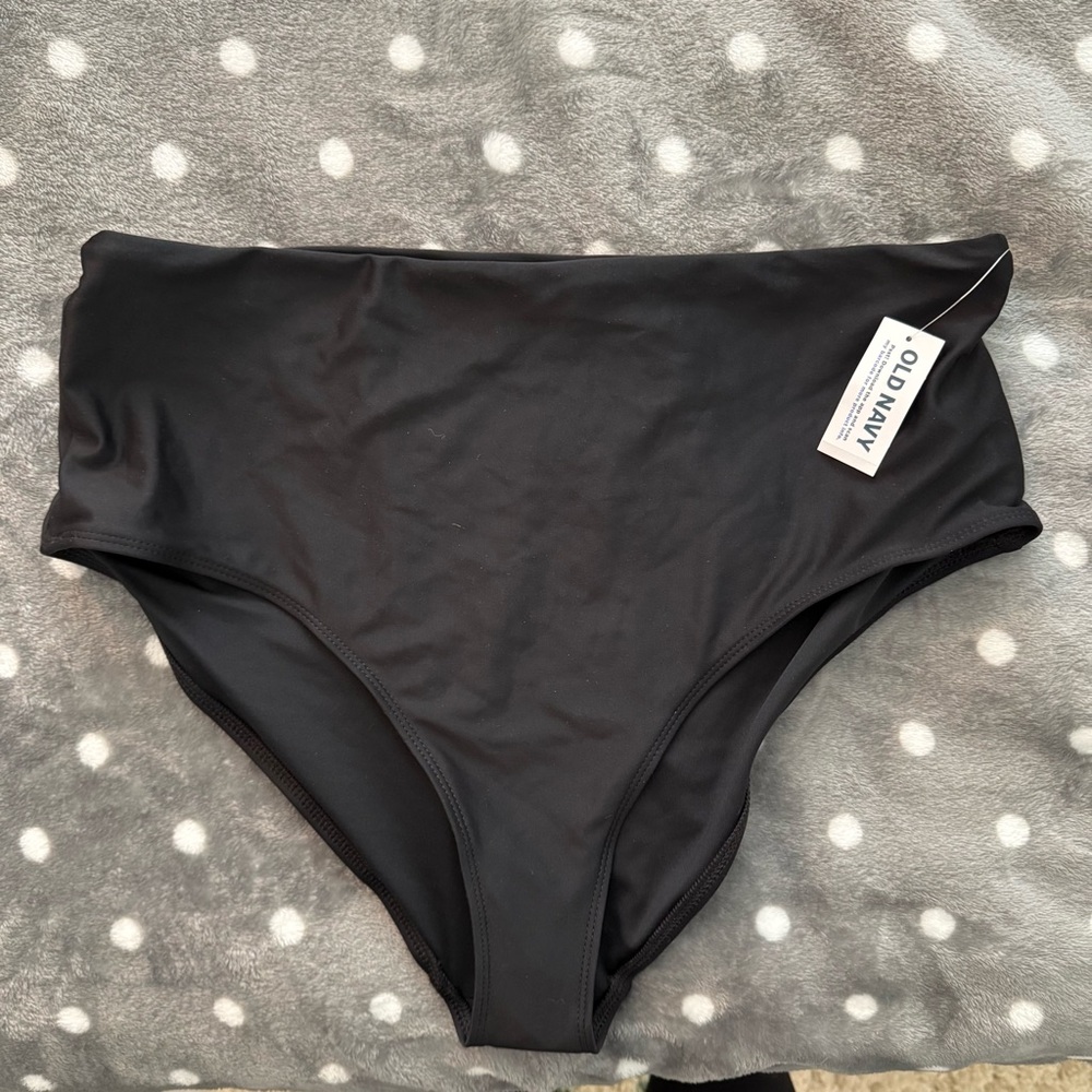 Old Navy Black High-Rise Bikini Bottoms